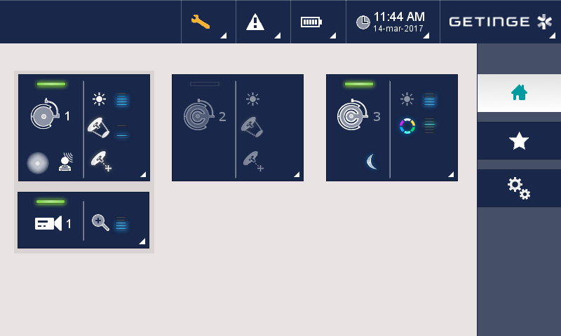 Interface graphique AXONE selon la charte GETINGE