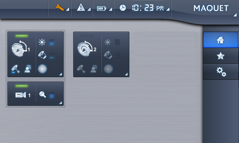 Interface graphique AXONE selon la charte MAQUET